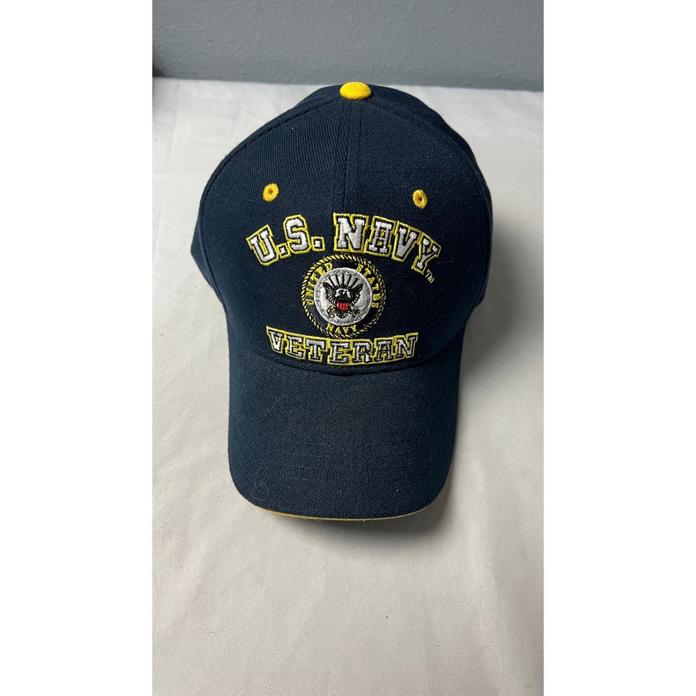 Rapid Dominance US Navy Veteran Hat Navy Blue Embroidered Adjustable Cap VET